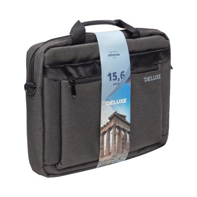 Сумка для ноутбука, Deluxe, Athenes 15.6" (A7955), 15.6", Лёгкая, Усиленные ручки, Внешнее отделение на молнии, Органайзер, 2 внутренних отделения, карман на молнии, Уплотнённые стенки, Полиэстер, встроенный USB шнур, Серый