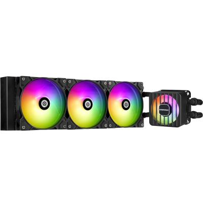 Водяное охлаждение Enermax LIQMAXFLO 360mm ARGB AIO CPU Liquid Cooler, ELC-LMF360T-ARGB, 3x ARGB VRM 120mm Fan, 60mm ARGB VRM Fan, (LGA 1851/1700/1200/115x/2066/2011/2011-3/1366, AMD AM5/AM4/AM3+/FM2+/FM1), Black