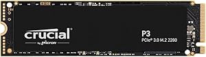 Crucial P3 4TB PCIe NVMe Gen3x4 M.2 2280 3D NAND Read/Write up to 3500/3000 MB/s, [CT4000P3SSD8]
