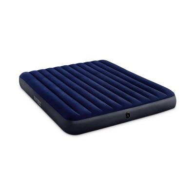 Матрас надувной Dura-Beam Classic Downy Airbed (King) 203 х 183 х 25 см, INTEX, 64755, Винил, Флокированый верх, Технология Fiber-Tech, Синий, Цветная коробка