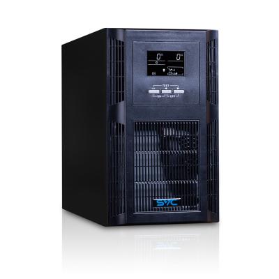 Источник бесперебойного питания, SVC, PT-2K-LCD, Мощность 2000ВА/2000Вт, PT-cерия, On-Line, LCD\USB\RS-232, SMART, Диапазон работы AVR: 115-300В, Бат.: 12В/7.5Aч*6шт., Вентилятор: 8см*2шт., 4 вых., Чёрный
