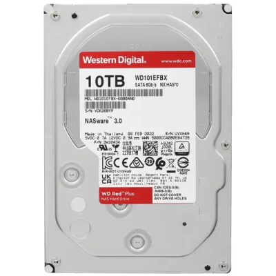 Жесткий диск HDD 10TB WD Red Plus NAS WD101EFBX, 256MB, 7200RPM, SATA3 6.0Gb/s, 3.5"