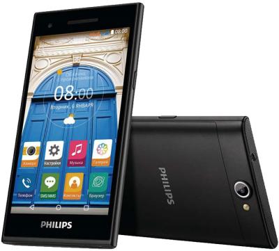 Смартфон Philips S396 Black (5.0" IPS (1280x720), Quad-Core (1.0Ghz), 1GB, 8GB, Wi-Fi, Dual microSIM, LTE, BT, Front 8Mp, Rear 8Mp, Android 5.1)