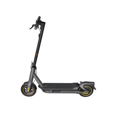 Электросамокат, Ninebot, KickScooter MAX2, Теоретический запас хода до 75 км, Максимальная скорость 25 км/ч, Мощность 450 Вт, Вес 24.3 кг, Макс. уклон 22%, 10-дюймовая пневматическая шина c защитой от проколов, Передняя гидравлическая и задняя двойна