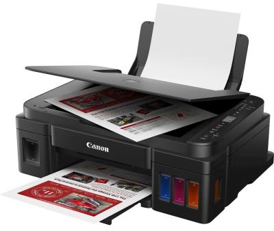 Цветное МФУ Canon Pixma G3410, 2315C009AA, Струйное, A4, 8,8 изобр./мин. (A4), Чернила GI-490, СНПЧ, Подача 100 листов, Планшетный сканер, 19 сек., ЖК-экран 1,2", USB 2.0, Wi-Fi