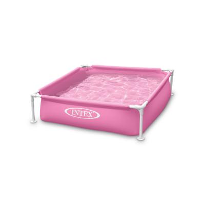 Детский каркасный бассейн Mini Frame 122 х 122 х 30 см, INTEX, 57172NP, 342 л., Винил, Мягкая отделка горизонтальных балок, Розовый, Цветная коробка