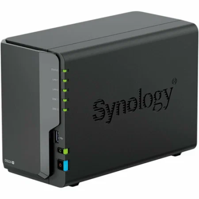 Сетевой накопитель (NAS) Synology DiskStation DS224+ Intel Celeron J4125 (2.00-2.70GHz), 2GB DDR4, 2x3.5"/2.5" SATA, RAID 0,1,Basic,JBOD,Synology Hybrid, 2xUSB 3.2 Gen 1, 2xLAN, Cloud, Black