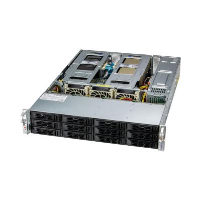 Серверная платформа, SUPERMICRO, SYS-620C-TN12R, 2U, 2xLGA4189, 16xDDR4, 12x2.5" Hot-swap NVMe U.2, 2x1200W, Black