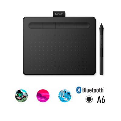 Графический планшет, Wacom, Intuos Small Bluetooth (CTL-4100WLK-N), Разрешение 2540 lpi, Чувствительность к нажатию 4096, 4 программируемые клавиши, 2 клавиши на пере, Размер планшета 200*160*8,8 мм, Чёрный