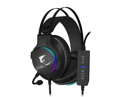 Наушники с микрофоном GIGABYTE AORUS H1 Virtual 7.1 USB BLACK