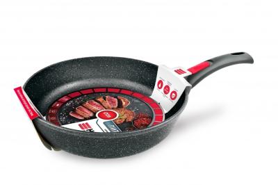 Сковорода Нева Металл 28 "Каменная" Черный гранит с/р 18028