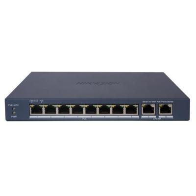 HUB Switch HIKVISION DS-3E1310P-EI/M(STD) SMART 8x10/100Mbps PoE,2x1000Mbpc,PoE budget:60W Metal