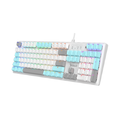 A4TECH BLOODY S87 COMPACT ENERGY WHITE GAMING MECHANICAL BLMS RED SWITCH RGB KEYBOARD USB US+RUS