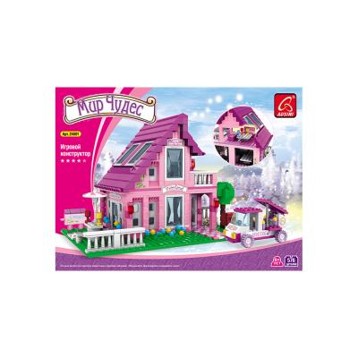 Игровой конструктор, Ausini, 24801, Мир Чудес, Розовый домик, 576 деталей, Цветная коробка 