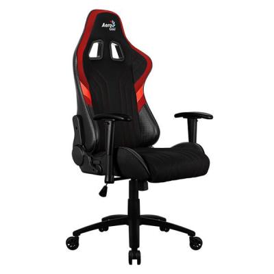 Gaming Chair AEROCOOL AERO 1 ALPHA BLACK&RED 2D Armrest 65mm wheels PVC Leather