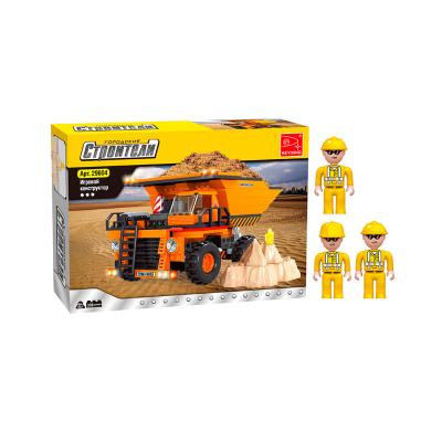 Игровой конструктор, Keyixing, 29604, Строители, Большегрузный самосвал, 3 минифигурки, 339 деталей, Цветная коробка