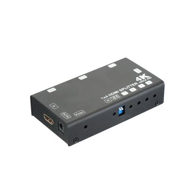 Сплиттер HDMI, DELUXE, HS-4P4K-60HD3D, 4 порта, Разрешение 4К, Поддержка 3D, 1х4, 60Гц, 3 Вт, Чёрный, Цветная коробка