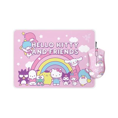 Игровой комплект мышь и коврик, Razer, DeathAdder Essential & Goliathus, Medium (Speed) Bundle, Hello Kitty and Friends Edition, RZ83-03850100-B3M1, Игровая оптическая мышь Razer DeathAdder Essential, 6400 dpi, 5 кнопок, Коврик Goliathus, Medium (Spe