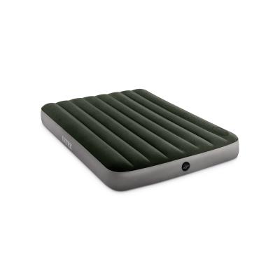 Матрас надувной Dura-Beam Downy Airbed (Full) 191 х 137 х 25 см, INTEX, 64762, Винил, Флокированый верх, Встроенный ножной насос, Технология Fiber-Tech, Зелёный, Цветная коробка