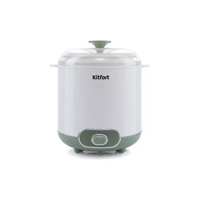 Йогуртница, Kitfort, КТ-2005, Мощность 20 Вт, Механическое управление, Ёмкость 1.5 л, Время приготовления 6-10 часов, Рабочая температура 42±3°С, Белый, Зеленый