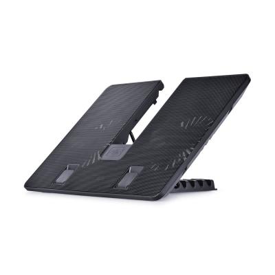 Охлаждающая подставка для ноутбука, Deepcool, U PAL DP-N214A5_UPAL, 15.6", Вентилятор 2*14см, 1000±10%RPM, Сквозной USB 2.0, 26,3дБл, Габариты 390х280х27,5мм, Чёрный