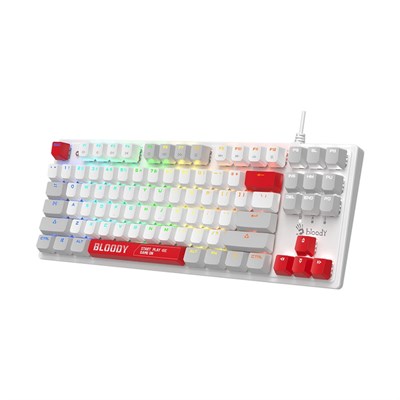 A4TECH BLOODY S310N GAMING MECHANICAL ENERGY WHITE BLMS RED SWITCH RGB KEYBOARD USB US+RUS
