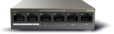 HUB Switch Tenda TEF1106P-4-63W 4-port PoE 10/100Mbps + 2-port 10/100Mbps Steelcase