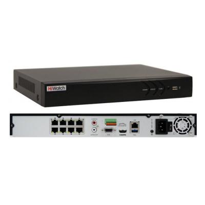 NVR HIWATCH DS-N308(D) (80mbps,8 IP,1ch/8MP,4ch 1080P,1HDD upto 6TB,GLAN,H.265)