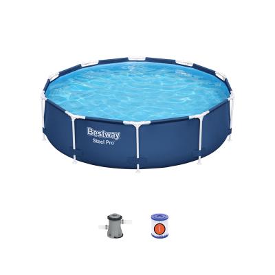 Каркасный бассейн Steel Pro 305 х 76 см, BESTWAY, 56679, Винил, 4678 л., Стальной каркас, Ф-насос 58381 (1249л/ч), Синий, Цветная коробка