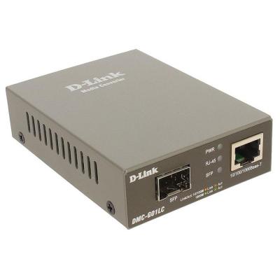 Медиаконвертер D-Link DMC-G01LC/A1A, Разъём SFP, Разъём RJ45, 10/100/1000Base-T