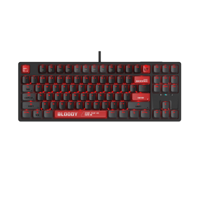 A4TECH BLOODY AT87 BLOODY RED GAMING ALPHA OPTICAL SWITCH RGB KEYBOARD USB US+RUS
